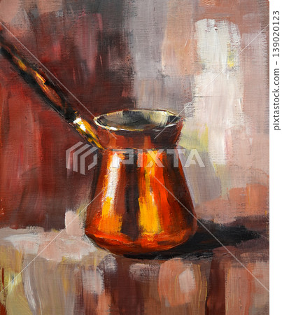 pots for coffee and coffee beans watercolor pots for coffee and coffee beans watercolor 139020123