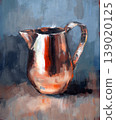 Metal milk jug. Hand-painted with oil paint. Perfect for decorating kitchen, cafe, or restaurant. 139020125