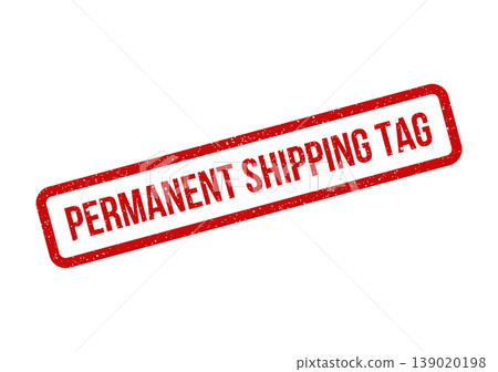 Red rectangular rubber stamp texture features the important message permanent shipping tag for official use Red rectangular rubber stamp texture features the important message permanent shipping tag for official use 139020198