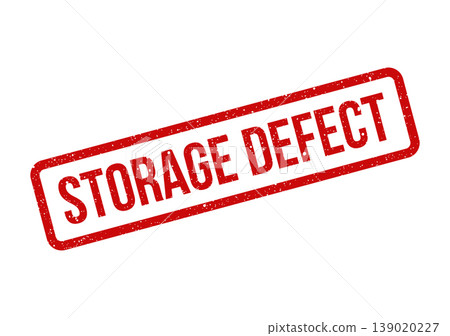 Textured rectangular rubber stamp icon marking STORAGE DEFECT for identifying faulty items or quality control issues Textured rectangular rubber stamp icon marking STORAGE DEFECT for identifying faulty items or quality control issues 139020227