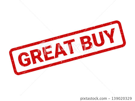 Red rubber stamp vector featuring Great Buy text, ideal for promotional offers and valuable sales labels Red rubber stamp vector featuring Great Buy text, ideal for promotional offers and valuable sales labels 139020329