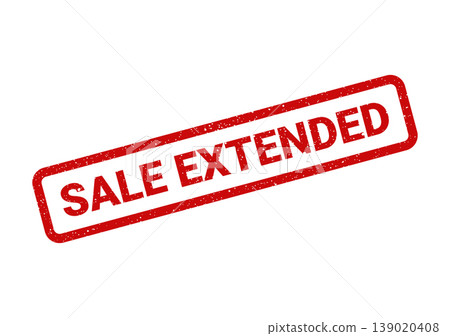 Red textured rubber stamp illustration showing sale extended message for prolonged promotions and marketing campaigns Red textured rubber stamp illustration showing sale extended message for prolonged promotions and marketing campaigns 139020408