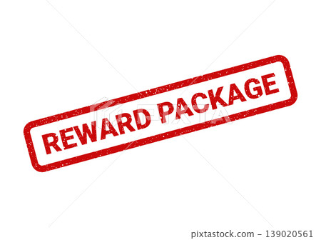 Rustic red rubber stamp with Reward Package text, emphasizing a collection of benefits or promotional items Rustic red rubber stamp with Reward Package text, emphasizing a collection of benefits or promotional items 139020561