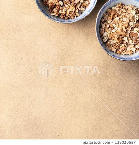 Granola oats cereal texture healthy breakfast Granola oats cereal texture healthy breakfast 139020687