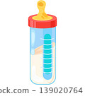 Flat baby milk bottle vector illustration isolated 139020764