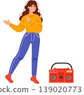 Active woman dancing vector flat icon illustration 139020773