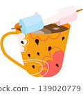 Marshmallow candy on coffee cup vector icon 139020779
