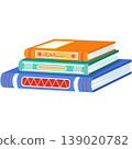 Book stack pile vector icon isolated on white 139020782