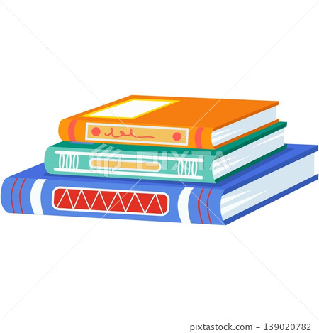 Book stack pile vector icon isolated on white 139020782