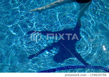 Woman Enjoying First Swim of Season in Pool Woman Enjoying First Swim of Season in Pool 139020798