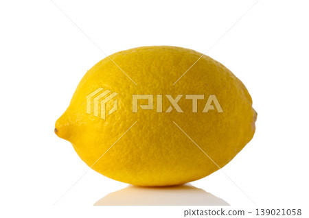 Whole Ripe Lemon Isolated on White Background with Copy Space Whole Ripe Lemon Isolated on White Background with Copy Space 139021058