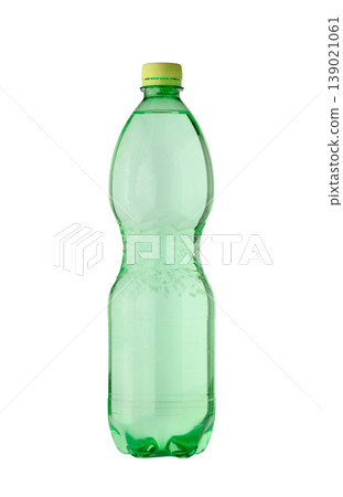 Green Plastic Bottle of Mineral Water Isolated on White Background Green Plastic Bottle of Mineral Water Isolated on White Background 139021061