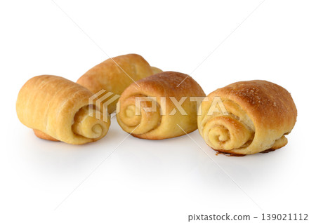 Cinnamon sugar rolls on white background 139021112