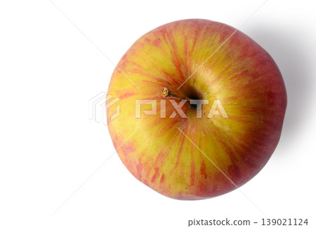 Top View of Red Apple Isolated on White Background Top View of Red Apple Isolated on White Background 139021124
