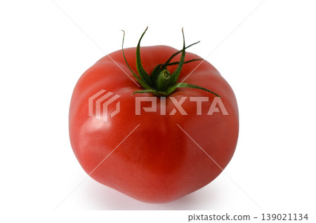 Juicy Red Tomato Isolated on White Background Close Up 139021134