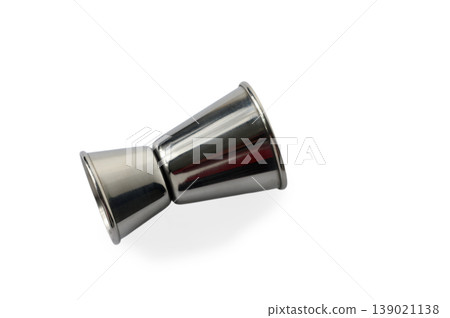 Professional Stainless Steel Jigger Isolated on White 139021138