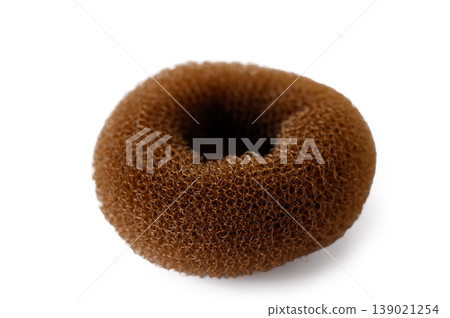 Brown Hair Roller for Voluminous Bun Hairstyles Isolated on White Brown Hair Roller for Voluminous Bun Hairstyles Isolated on White 139021254