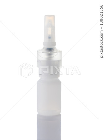 Nasal Spray Dispenser with Pump Mechanism Isolated on White Background Nasal Spray Dispenser with Pump Mechanism Isolated on White Background 139021356