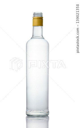 Vodka Bottle Without Cap and Label Isolated on White Background Vodka Bottle Without Cap and Label Isolated on White Background 139021358