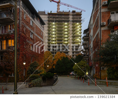 Red Brick Houses in Saburtalo Residential District Tbilisi 139021384