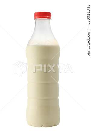 Plastic bottle of milk isolated on white background Plastic bottle of milk isolated on white background 139021389