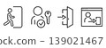 Entrance icon set, entrance successful, user key, user page, vector line art, account, open door 139021467