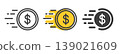 Fast money icon. Quick payment set icons. Prompt financial transactions. Line art. 139021609