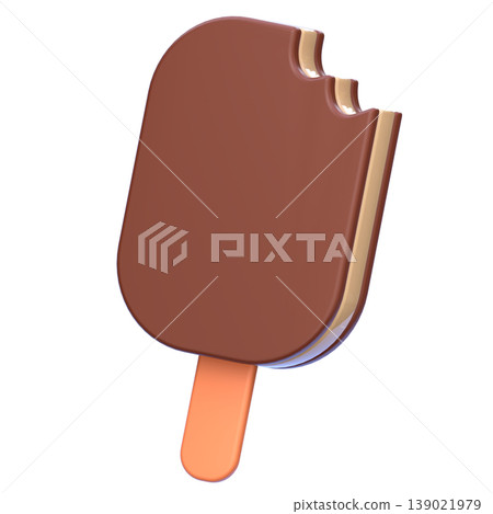 Cute 3D Chocolate Popsicle Icon, Ice Cream Bar Dessert, Sweet Frozen Treat Illustration for UI App, Cafe Menu, Food Branding, and Digital Design Cute 3D Chocolate Popsicle Icon, Ice Cream Bar Dessert, Sweet Frozen Treat Illustration for UI App, Cafe Menu, Food Branding, and Digital Design 139021979