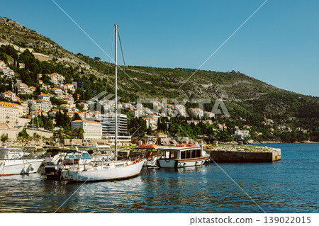 Amazing view of Dubrovnik and the sea in a sunny day. Travel destination in Croatia. Amazing view of Dubrovnik and the sea in a sunny day. Travel destination in Croatia. 139022015