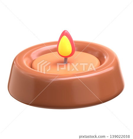 Cute 3D Aromatherapy Candle Icon, Cozy Autumn Home Decor Illustration for UI App, Wellness Branding, and Fall Season Digital Products 139022038