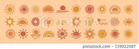 Sun Emblem Collection Set Abstract Sun Emblem Collection Set Abstract 139022087