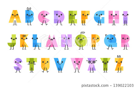 Alphabet Characters With Faces Educational Cartoon Alphabet Characters With Faces Educational Cartoon 139022103