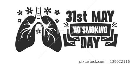 Lung Promoting No Smoking Day Typography Lung Promoting No Smoking Day Typography 139022116
