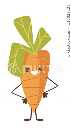 Carrot Character Hands On Hips Cartoon Carrot Character Hands On Hips Cartoon 139022123
