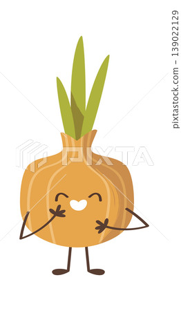 Onion Character Smiling Mascot Cartoon 139022129