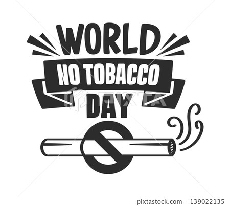 Cigarette Prohibited Badge No Tobacco Day 139022135