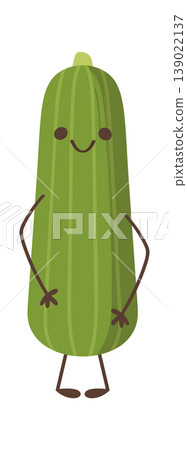Zucchini Character Smiling Mascot Cartoon Zucchini Character Smiling Mascot Cartoon 139022137