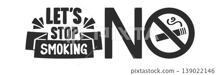 Smoking Ban Sign With No Symbol Badge Smoking Ban Sign With No Symbol Badge 139022146