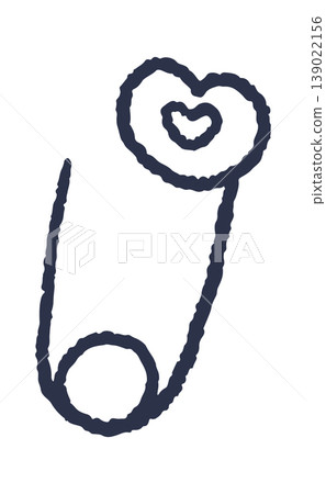 Safety Pin Heart Shape Doodle Safety Pin Heart Shape Doodle 139022156