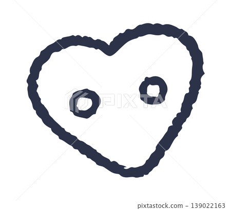 Heart Face Doodle Sketch Line Art 139022163