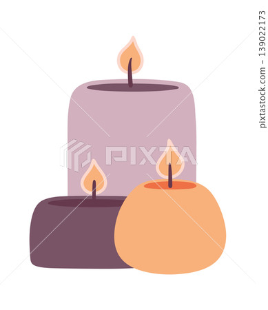 Candle Trio Burning For Spa Ambience Candle Trio Burning For Spa Ambience 139022173