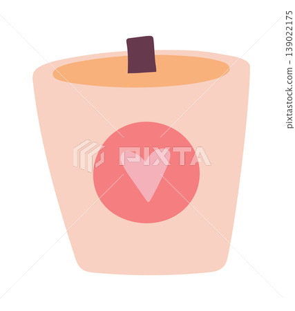 Candle With Heart Emblem Decorative Cartoon Candle With Heart Emblem Decorative Cartoon 139022175