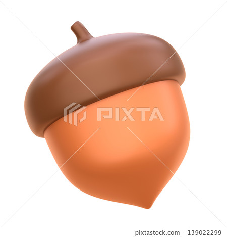 Cute 3D Acorn Icon, Autumn Forest Illustration for UI App, Fall Nature Design, Woodland Harvest Visual, and Seasonal Digital Products 139022299