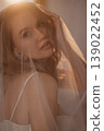 Closeup Photograph Capturing Emotional Expression Of Bride Through Delicate Veil And Gentle Lighting 139022452