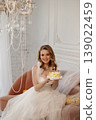 Sophisticated Vintage Wedding Scene Featuring Lace Dress And Glowing Candlelight Mood 139022459