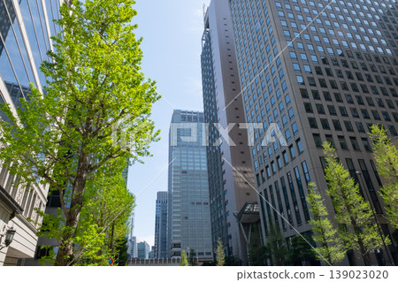 看摩天大樓的辦公室鎮的風景 看摩天大樓的辦公室鎮的風景 139023020