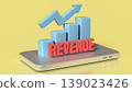 Business Revenue Growth Concept With Rising Chart And Digital Platform 3d render. 139023426