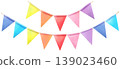Colorful garland, rainbow colors, stylish watercolor illustration 139023460