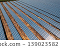 Drone view of rows of solar panels installed on 139023582