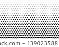 Repeating diamond shapes pattern. Black rhombus on white background with vanishing gradation effect. Geometric mosaic texture. Rhombic particles print. Minimalist design. Vector graphic illustration 139023588